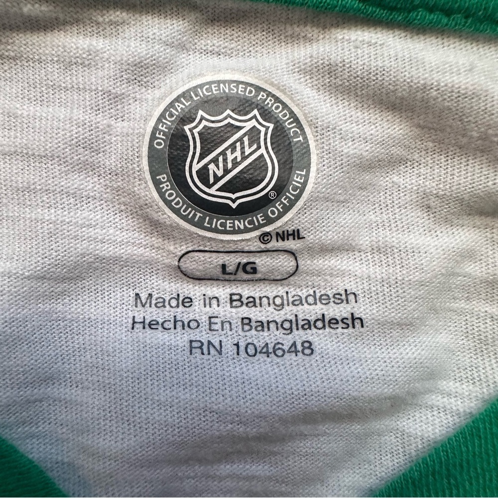 Dallas Stars NHL Hockey Long Sleeve Raglan Tee Green White Womens Large - Picture 6 of 7
